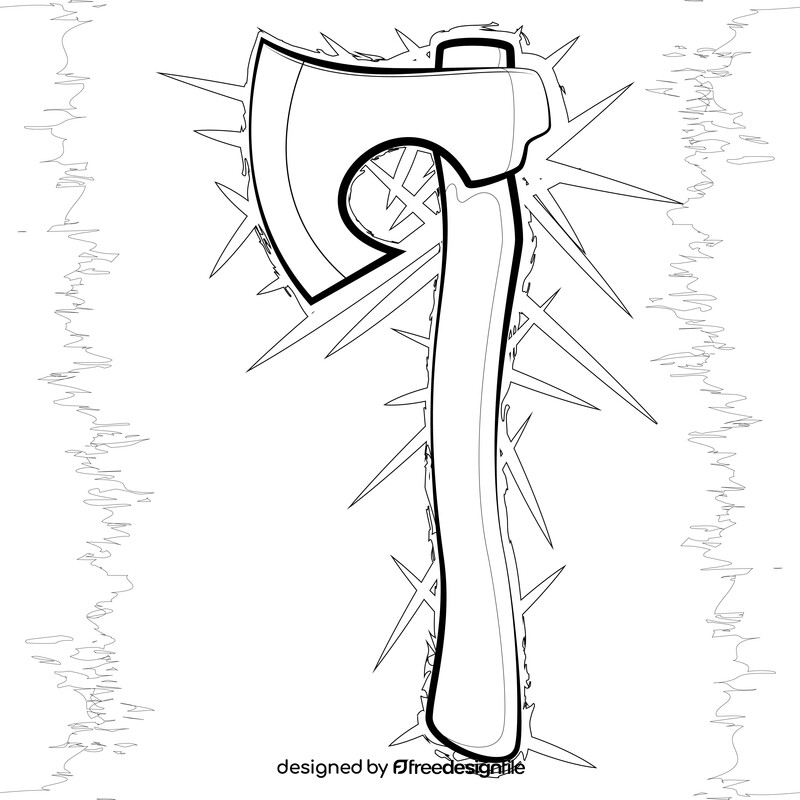 Axe drawing black and white vector