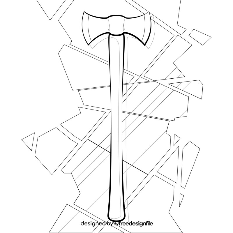 Axe drawing black and white vector