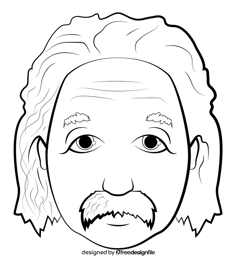 Albert einstein drawing black and white clipart