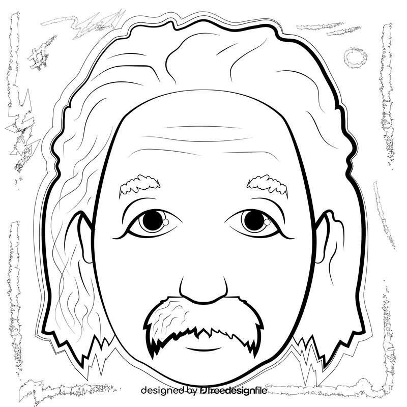 Albert einstein drawing black and white vector