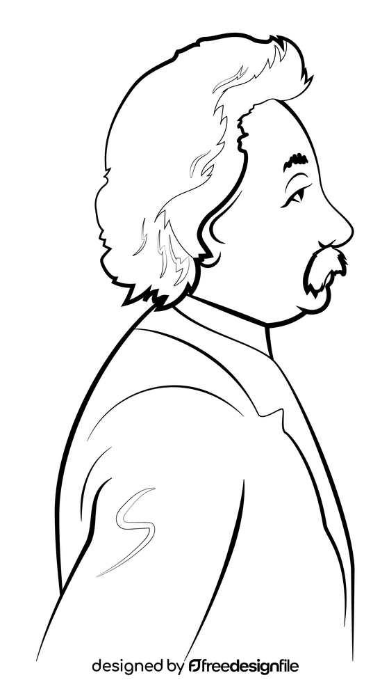 Albert einstein drawing black and white clipart