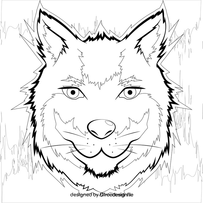 Wolf drawing black and white vector