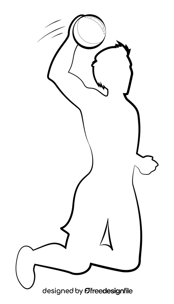 Dodgeball drawing black and white clipart