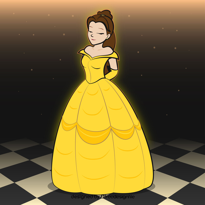 Beauty and the beast, belle drawing vector