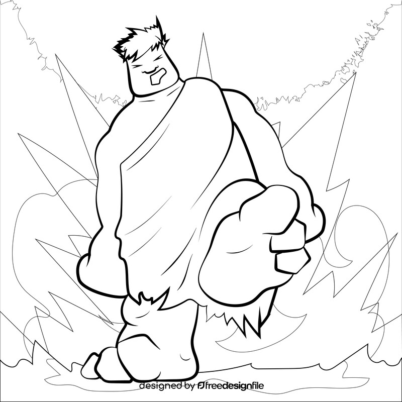 Giant cartoon drawing black and white vector