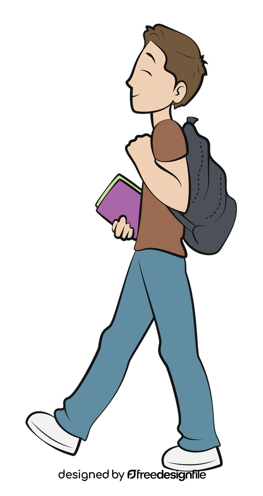 Boy college student clipart