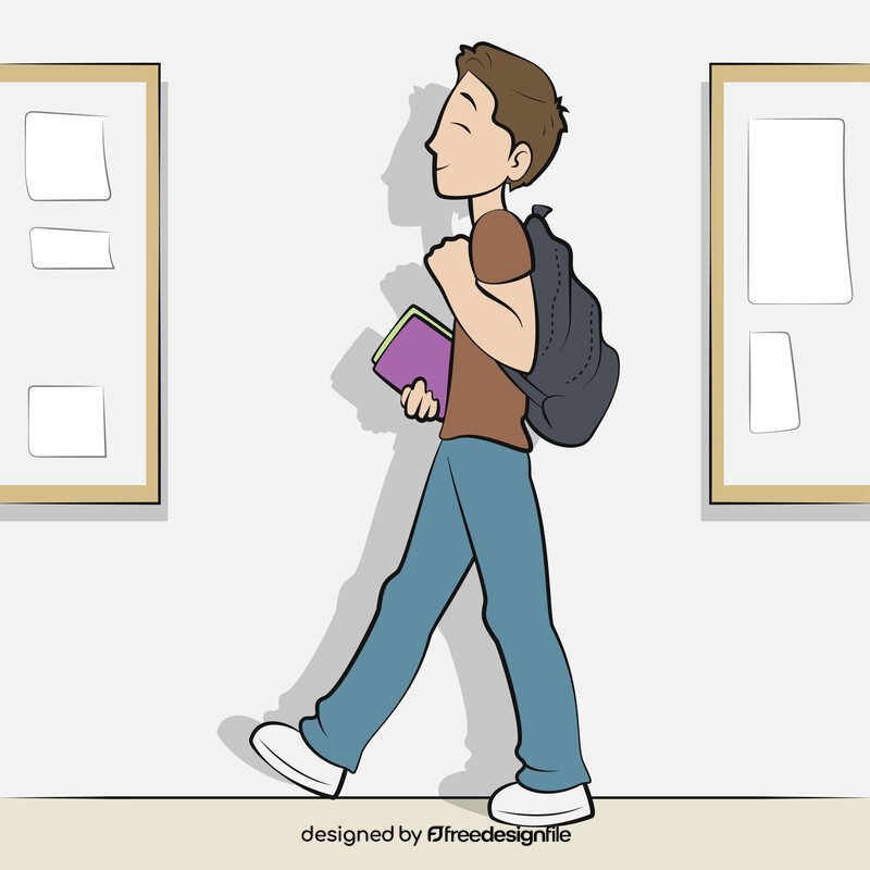 Boy college student vector