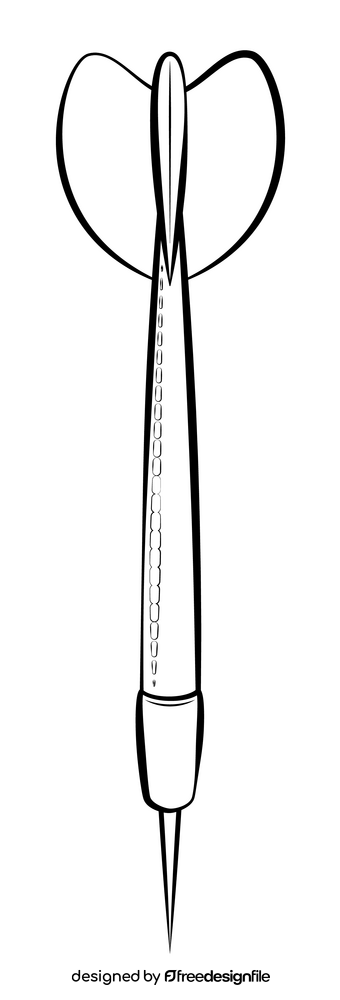 Dart drawing black and white clipart