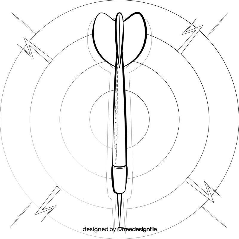 Dart drawing black and white vector