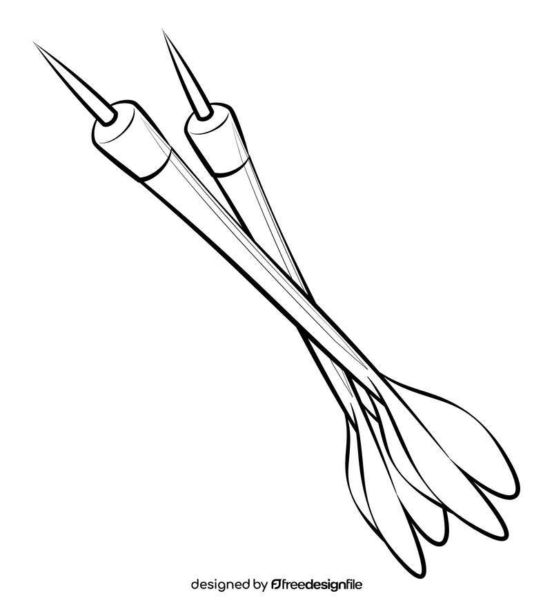 Dart black and white clipart