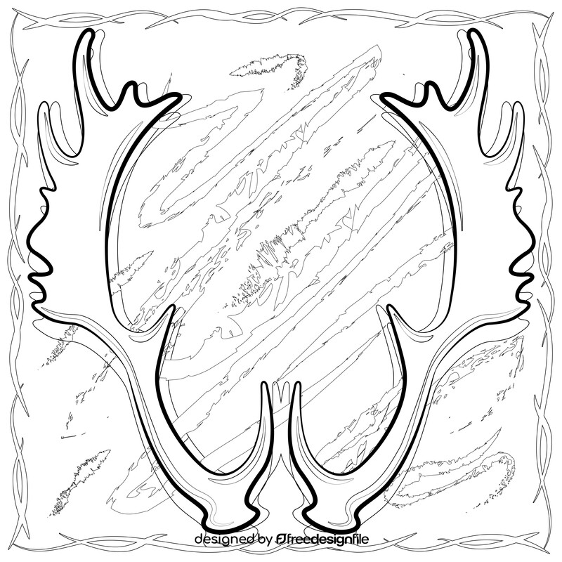 Deer antlers black and white vector