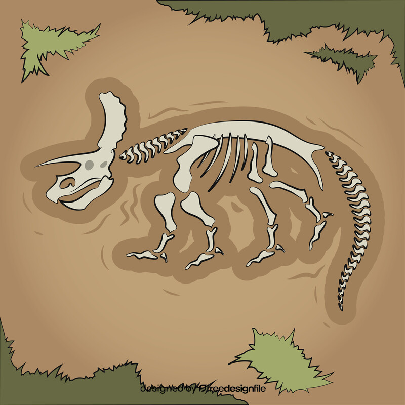 Dinosaur fossil vector