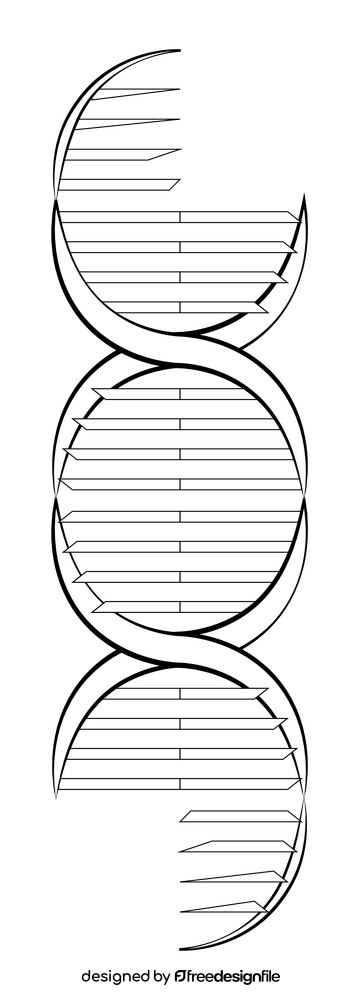 Dna genetics black and white clipart