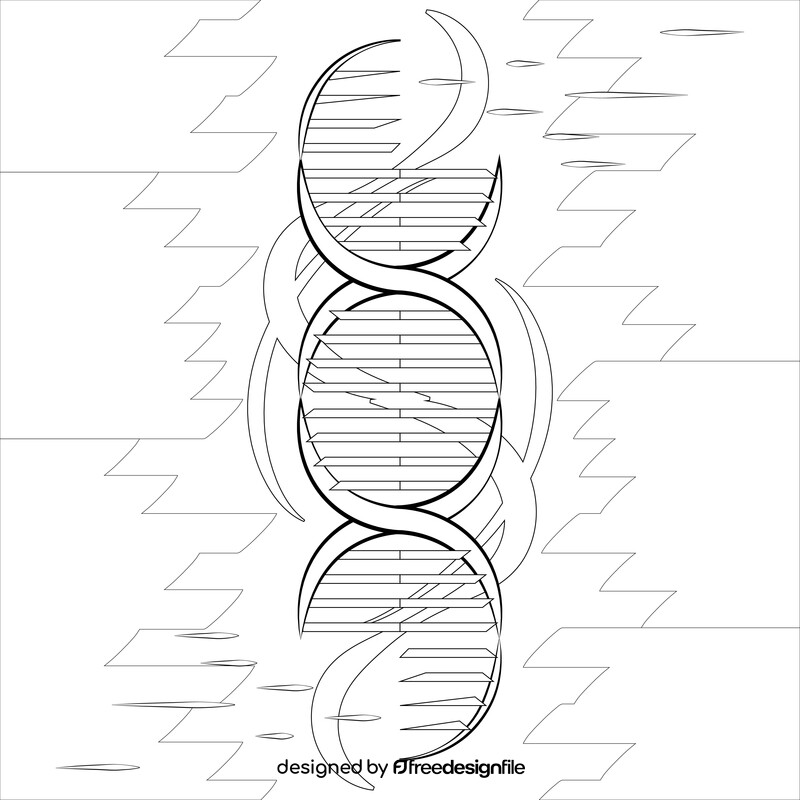 Dna genetics black and white vector