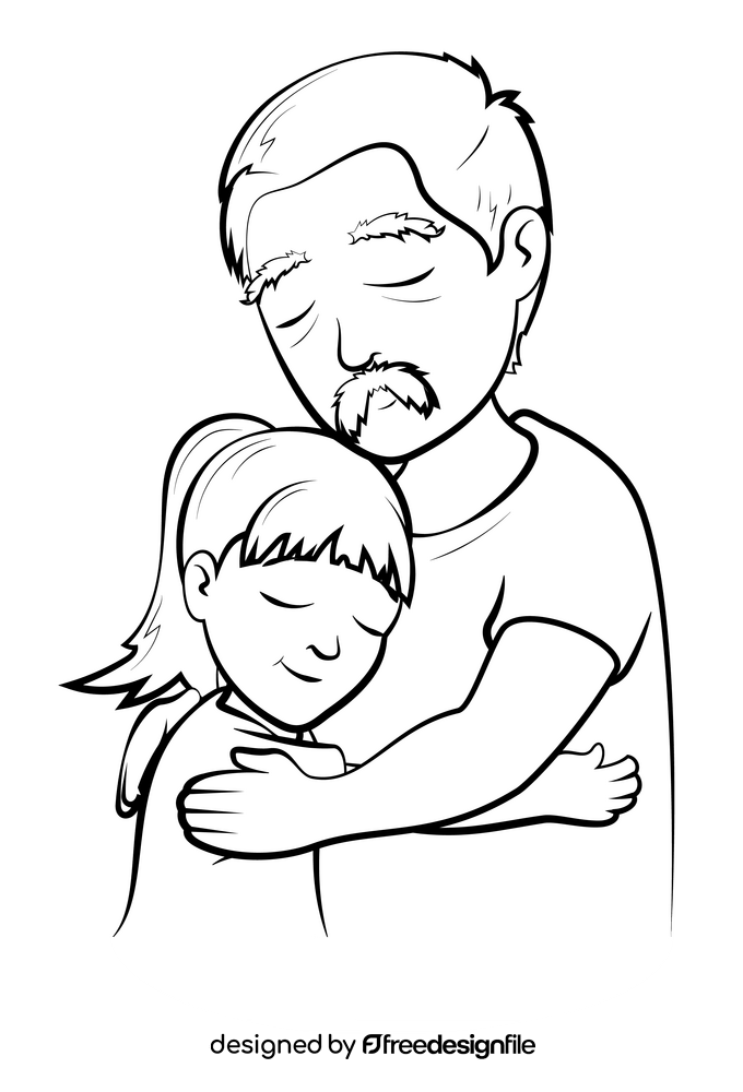 Grandparents day drawing black and white clipart