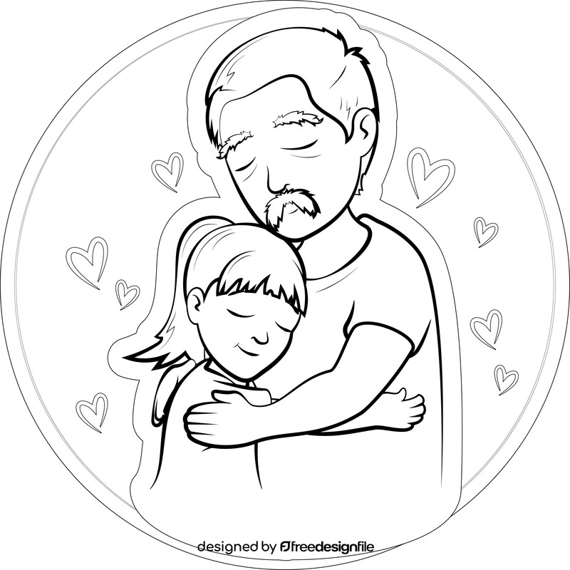 Grandparents day drawing black and white vector