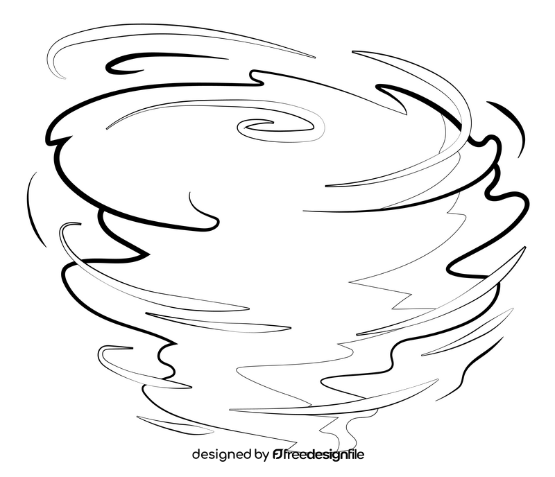 Cyclone drawing black and white clipart