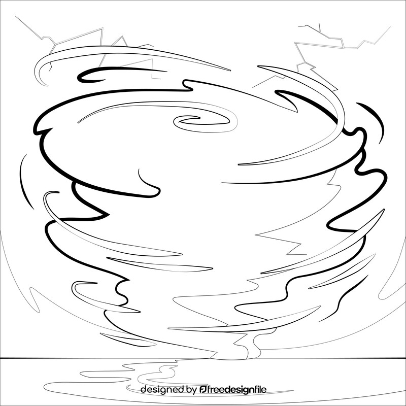 Cyclone drawing black and white vector