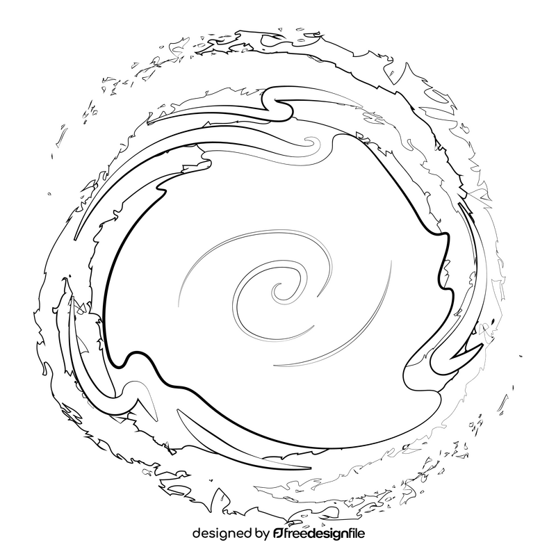 Cyclone hurricane drawing black and white clipart