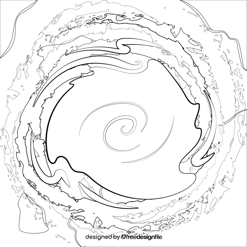 Cyclone hurricane drawing black and white vector