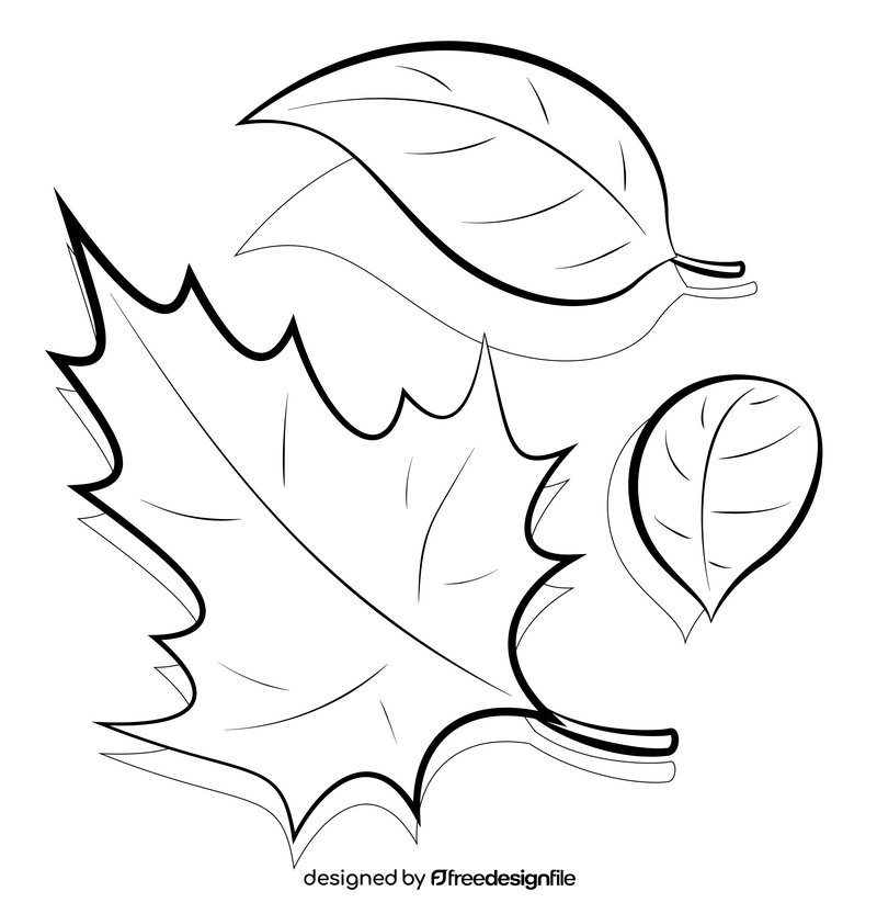 Fall drawing black and white clipart