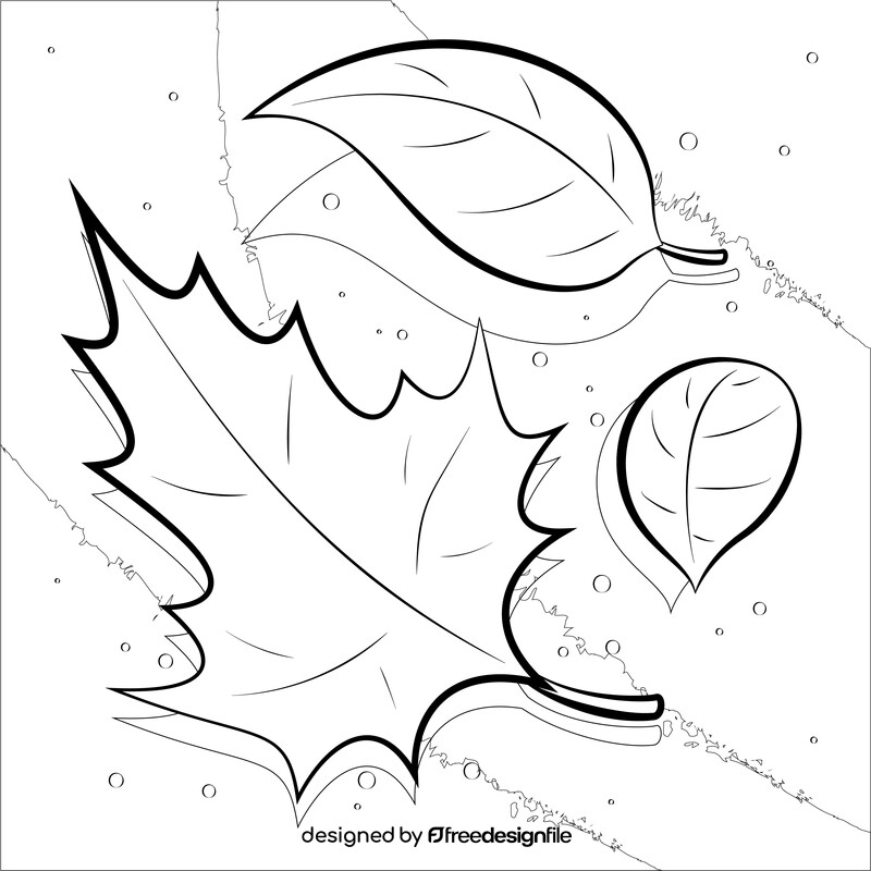 Fall drawing black and white vector