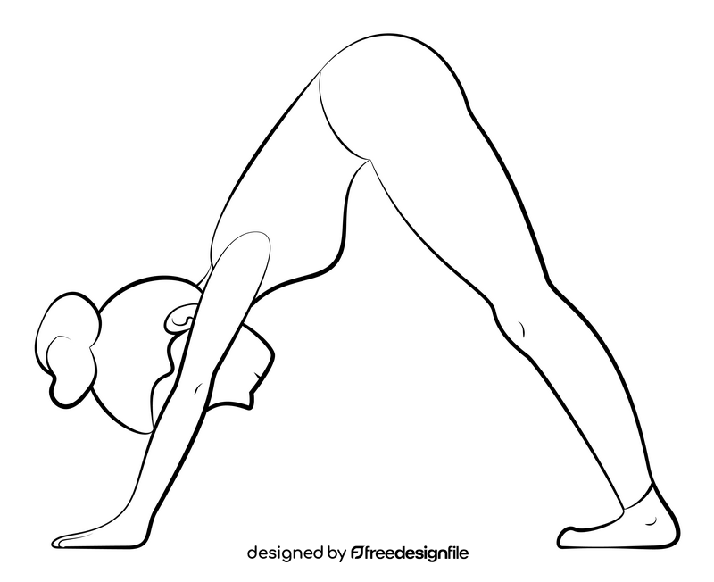 Yoga black and white clipart