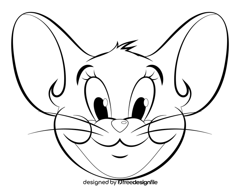 Jerry, tom and jerry drawing black and white clipart