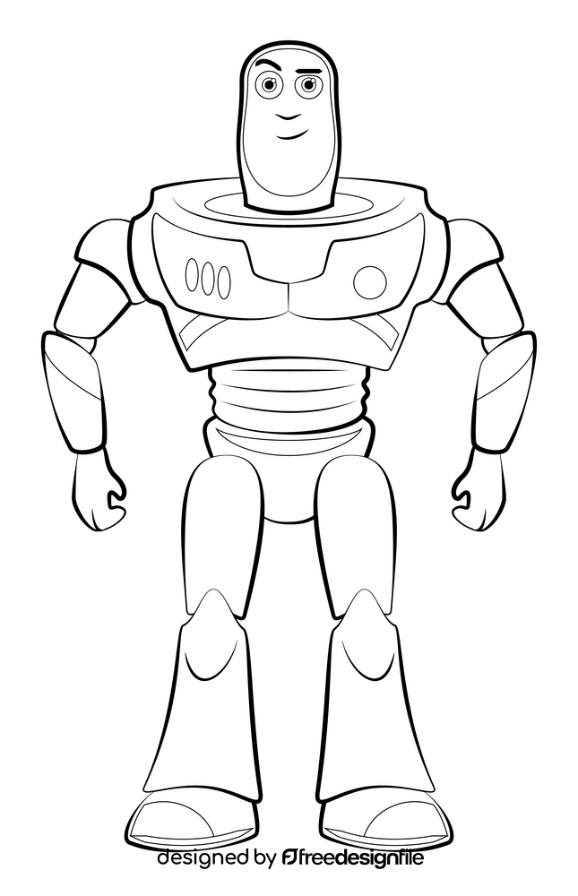 Toy story, buzz drawing black and white clipart