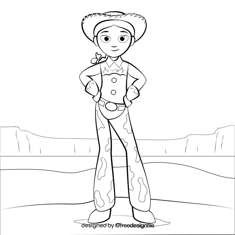 Toy story, jessie drawing black and white vector