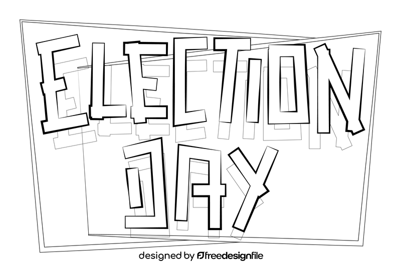 Vote election day black and white clipart