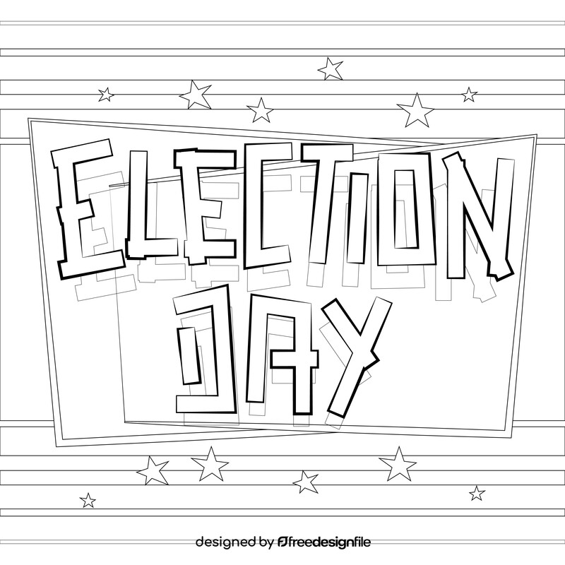 Vote election day drawing black and white vector