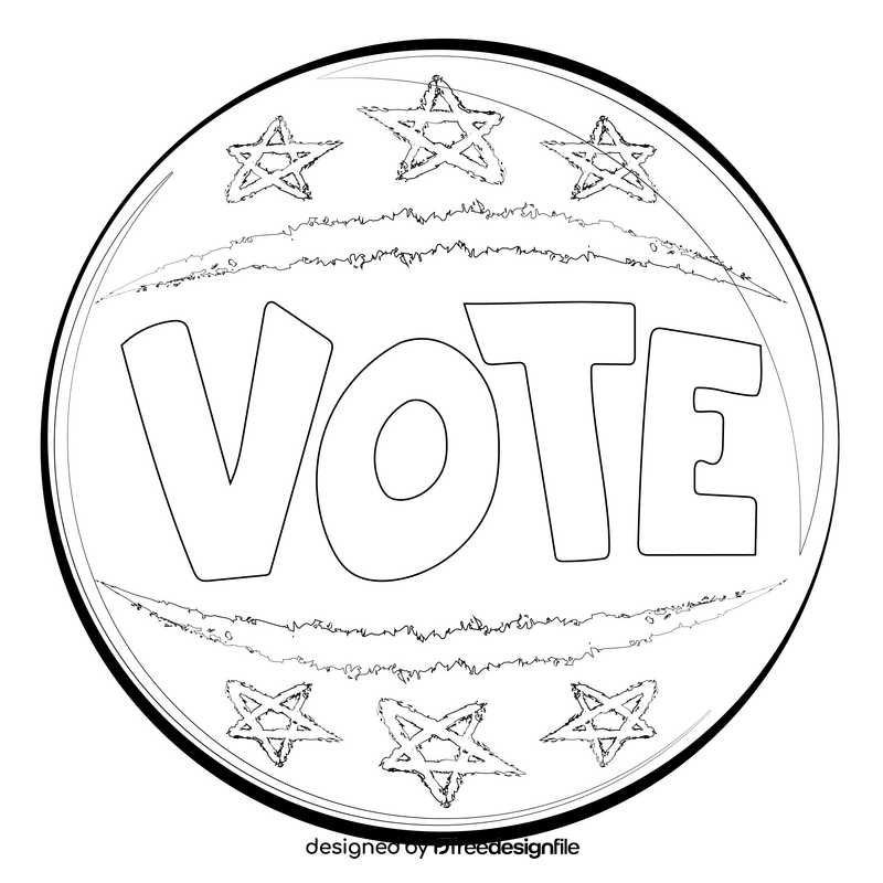 Vote drawing black and white clipart