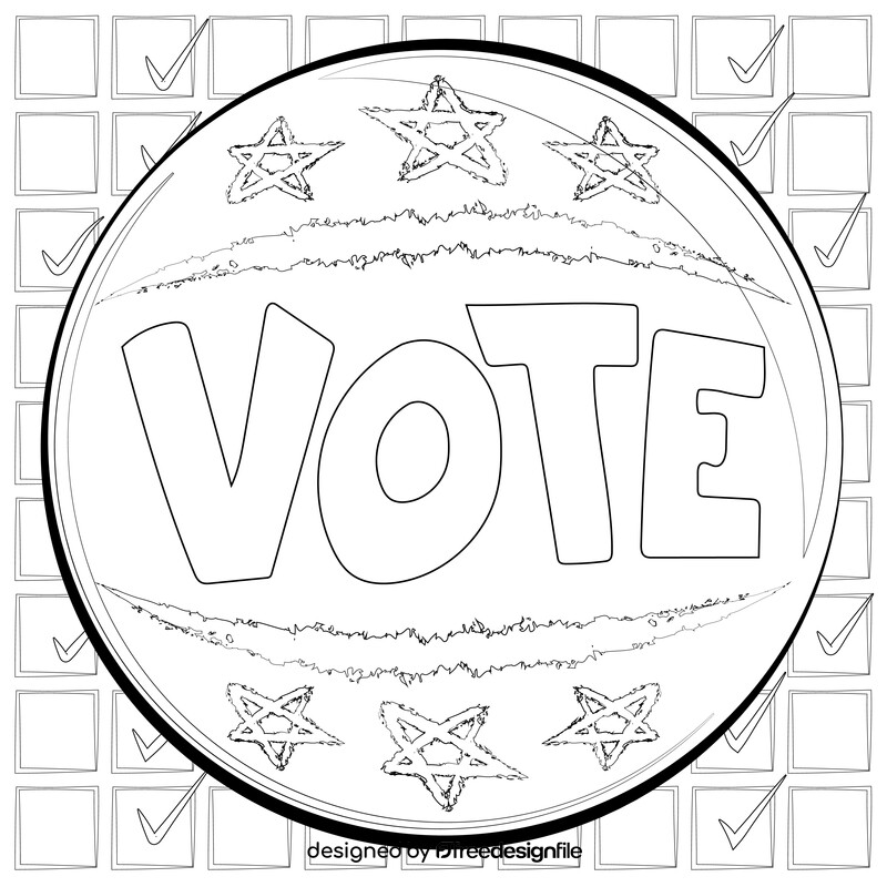 Vote drawing black and white vector