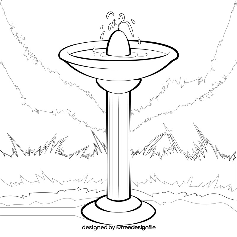 Fountain drawing black and white vector