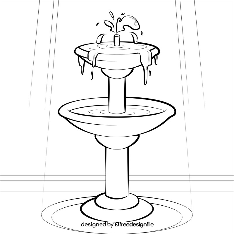 Fountain drawing black and white vector