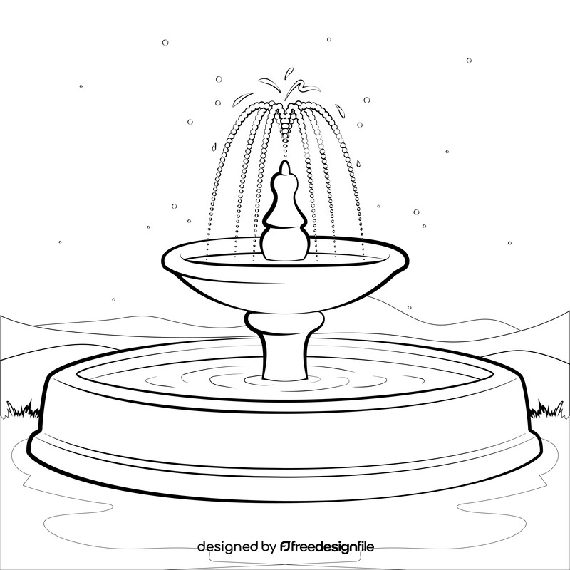 Fountain black and white vector