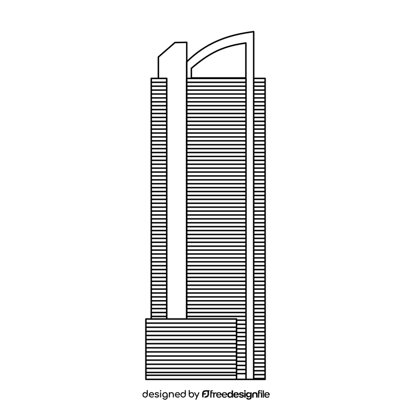 Odeon tower black and white clipart