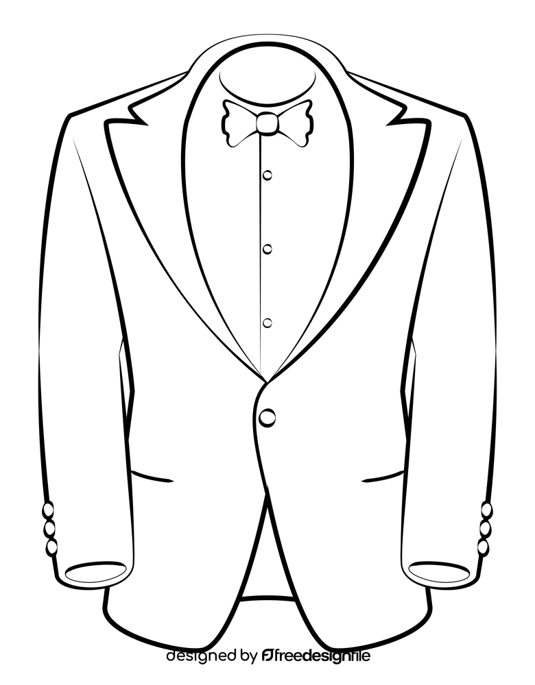 Tuxedo drawing black and white clipart