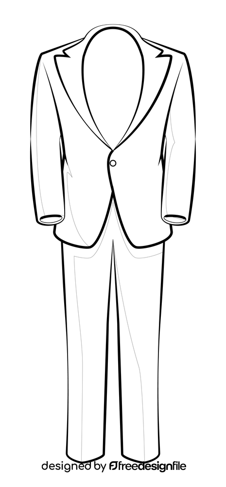 Tuxedo drawing black and white clipart