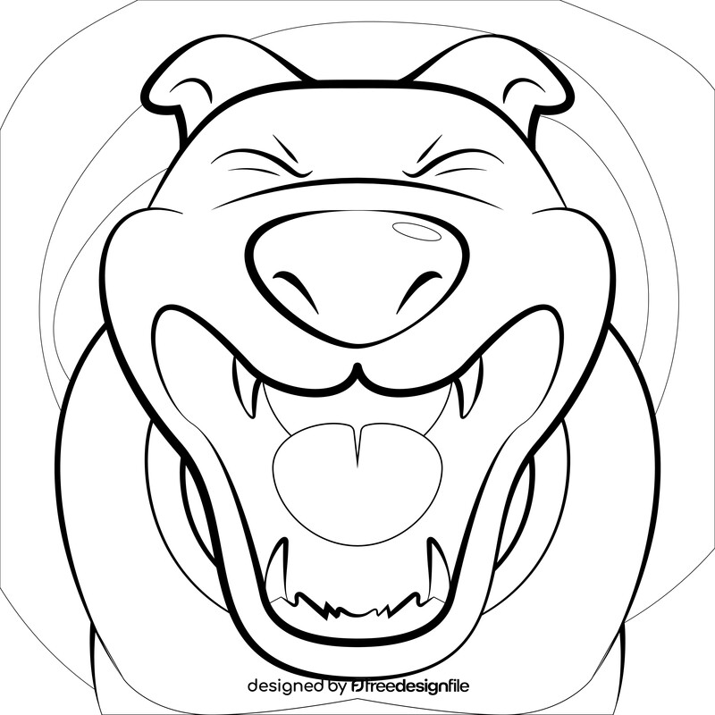 Dog barking black and white vector