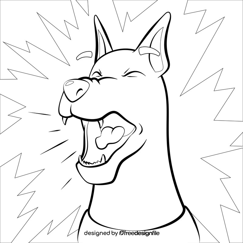 Dog barking drawing black and white vector