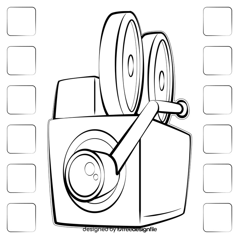 Film camera drawing black and white vector