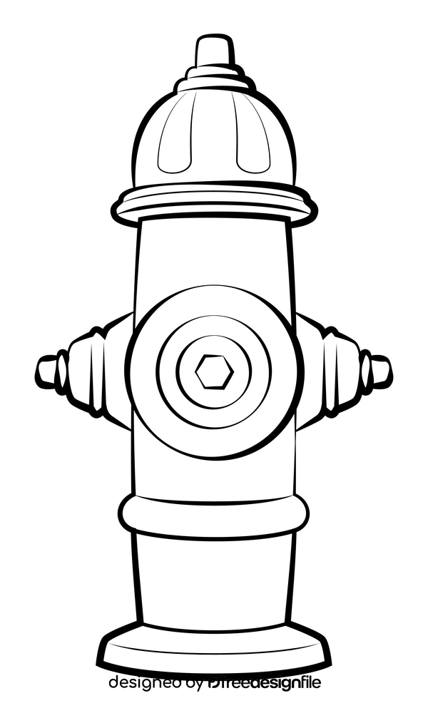 Fire hydrant drawing black and white clipart