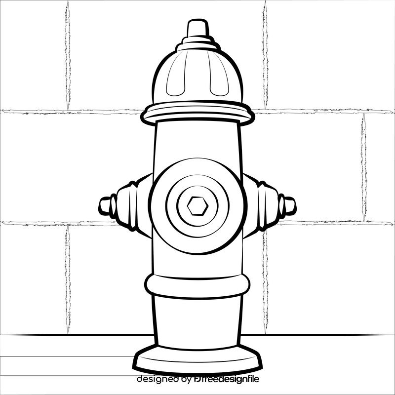 Fire hydrant drawing black and white vector