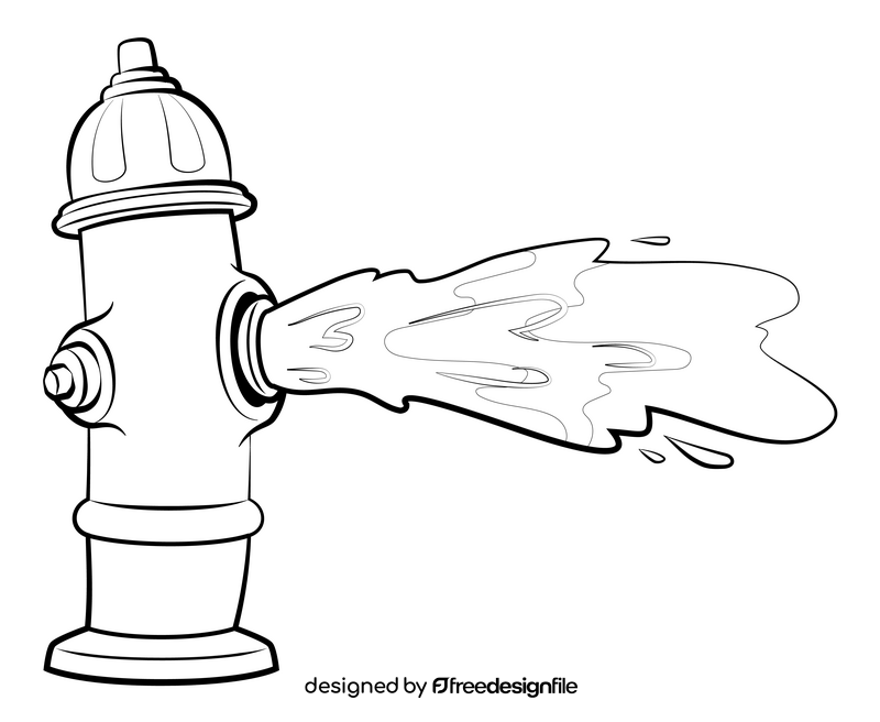 Fire hydrant drawing black and white clipart