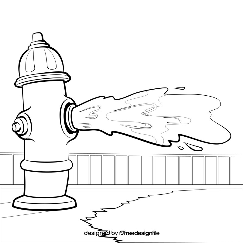 Fire hydrant drawing outline black and white vector