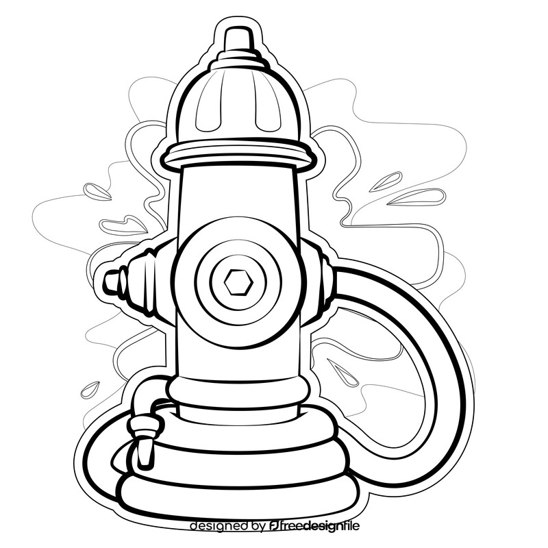 Fire hydrant black and white vector