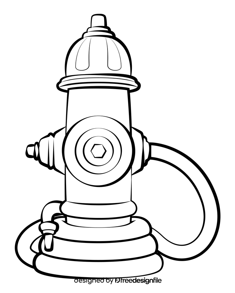 Fire hydrant drawing black and white clipart