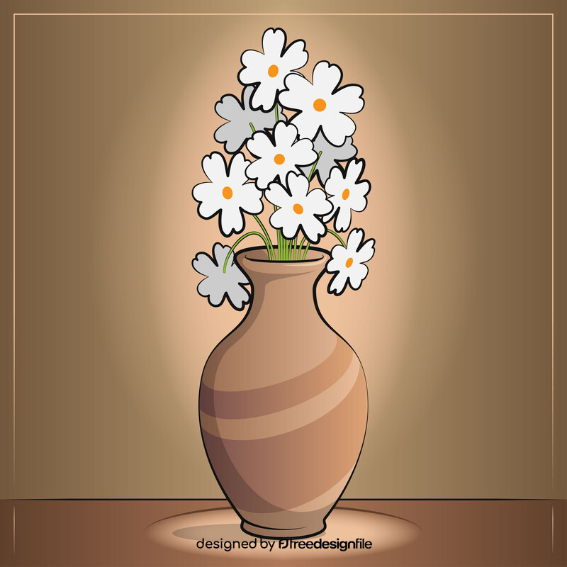 Flower vase drawing vector